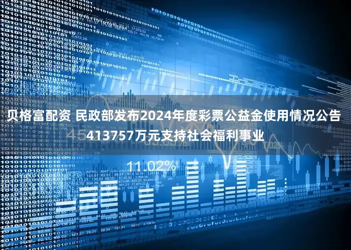 贝格富配资 民政部发布2024年度彩票公益金使用情况公告 413757万元支持社会福利事业